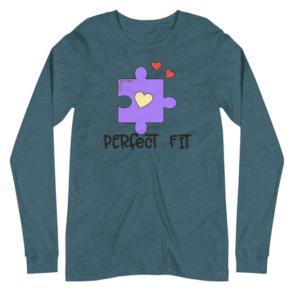 Adult 'Perfect Fit Purple Piece' Long Sleeve T-Shirt