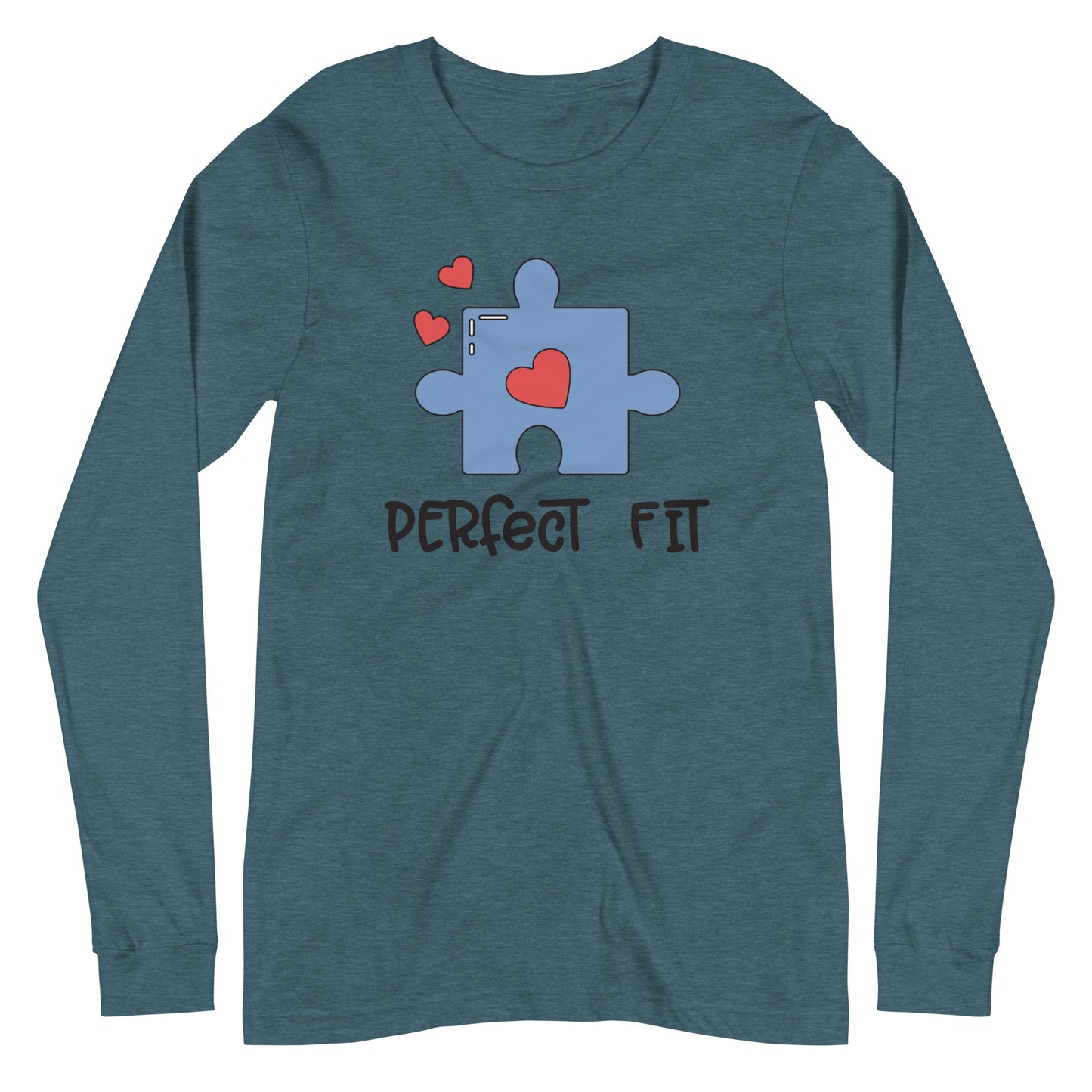 Adult 'Perfect Fit Blue Piece' Long Sleeve T-Shirt