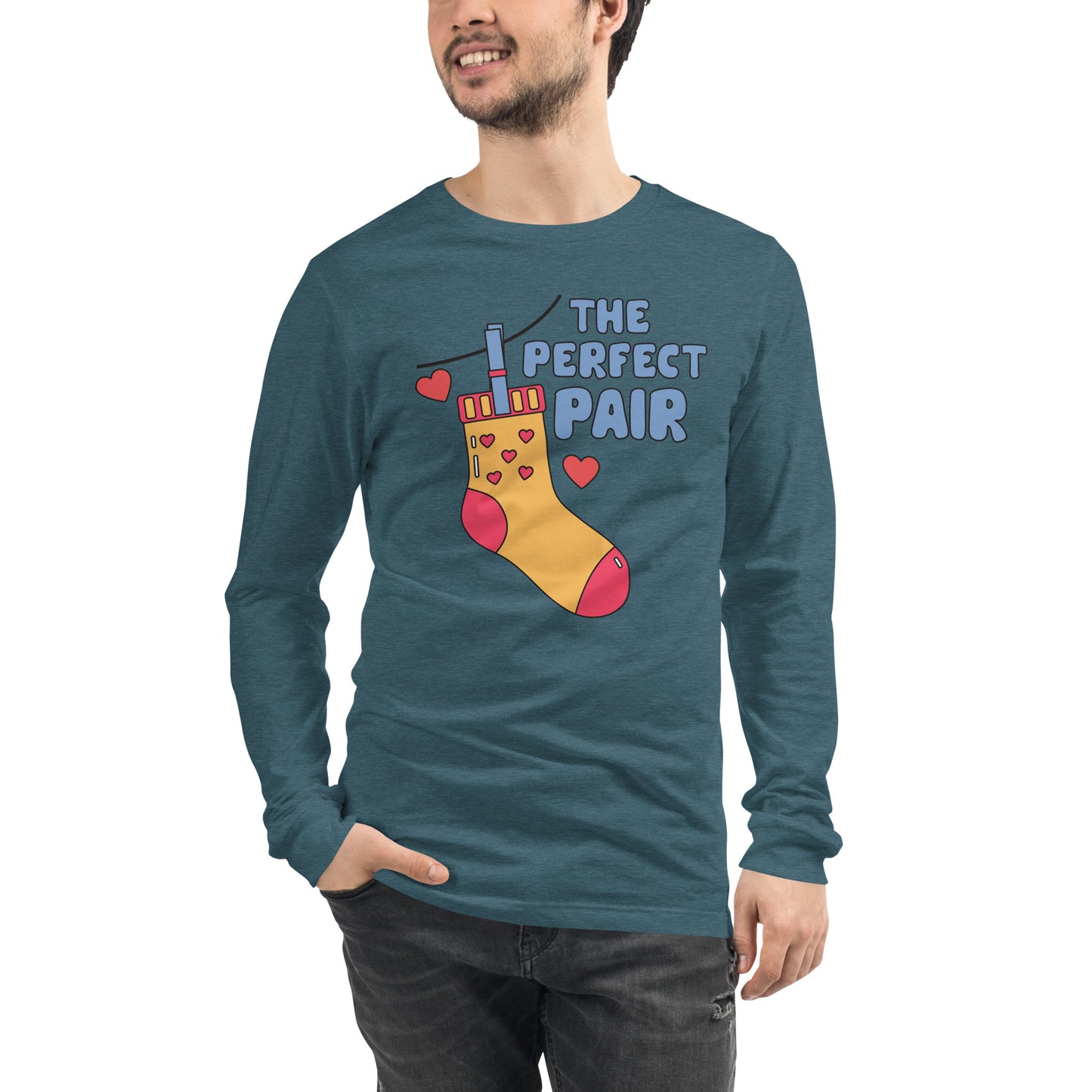 Adult 'Perfect Pair Left Sock' Long Sleeve T-Shirt