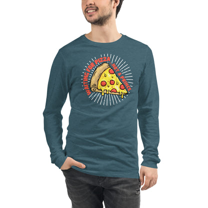 Adult 'Waiting For Pizza' Long Sleeve T-Shirt