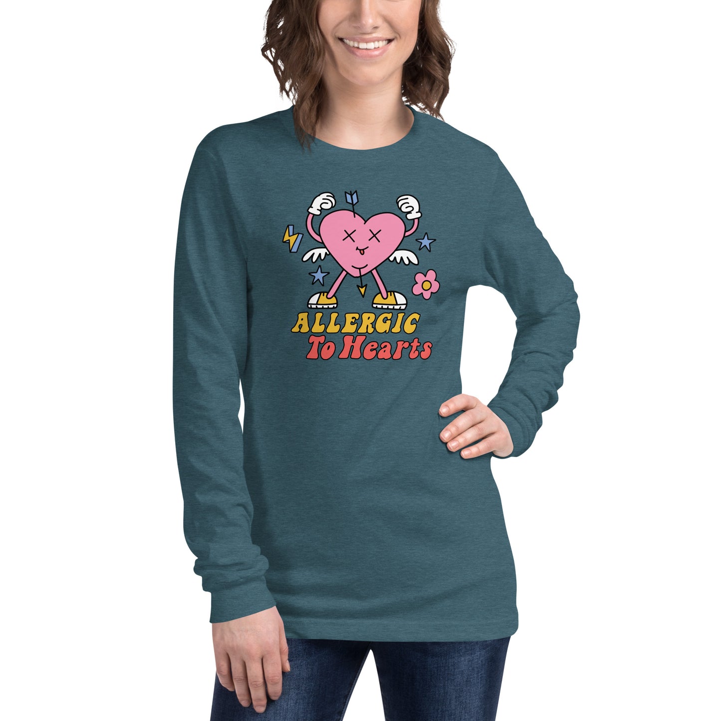 Adult 'Allergic to Hearts' Long Sleeve T-Shirt