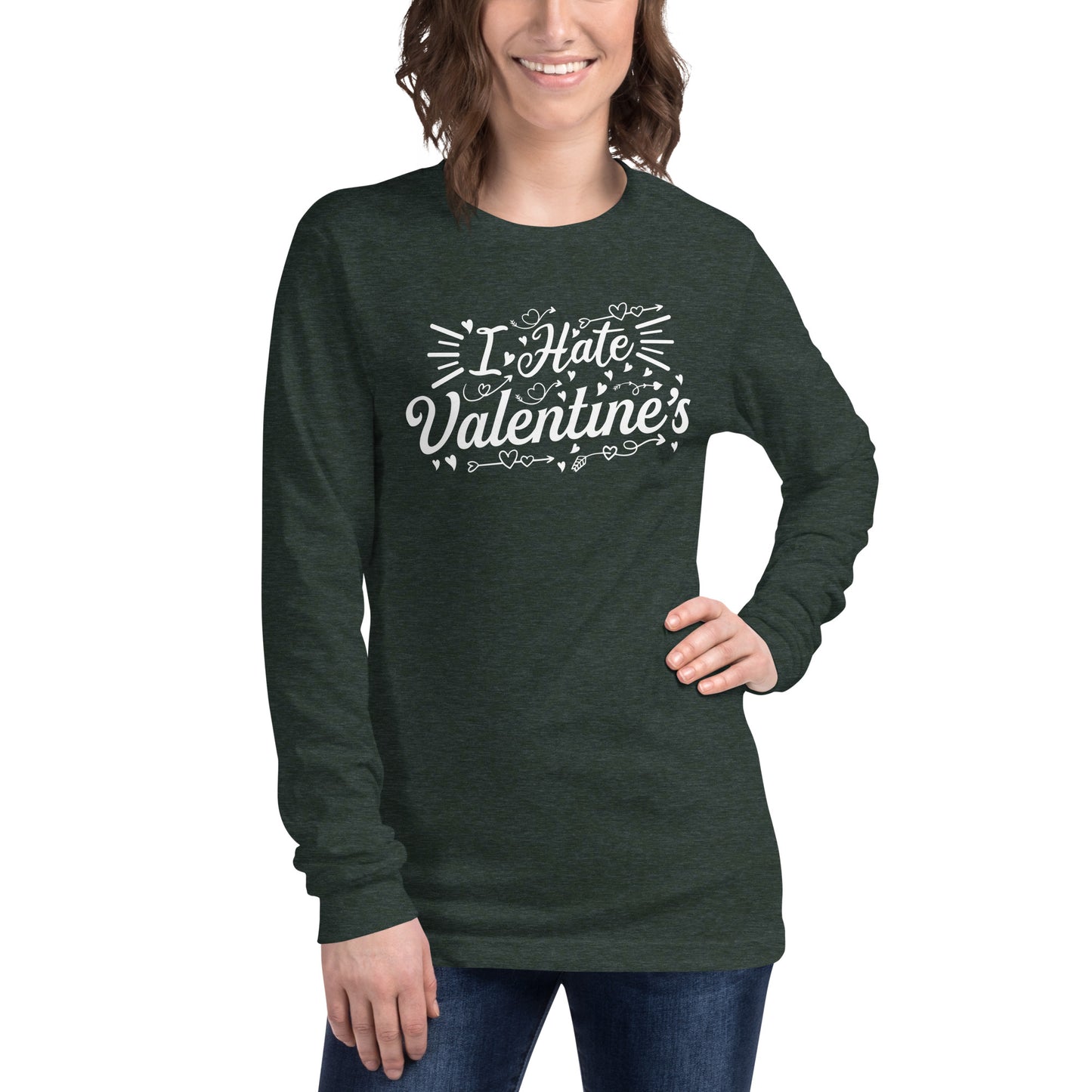 Adult 'I Hate Valentine's' Long Sleeve T-Shirt