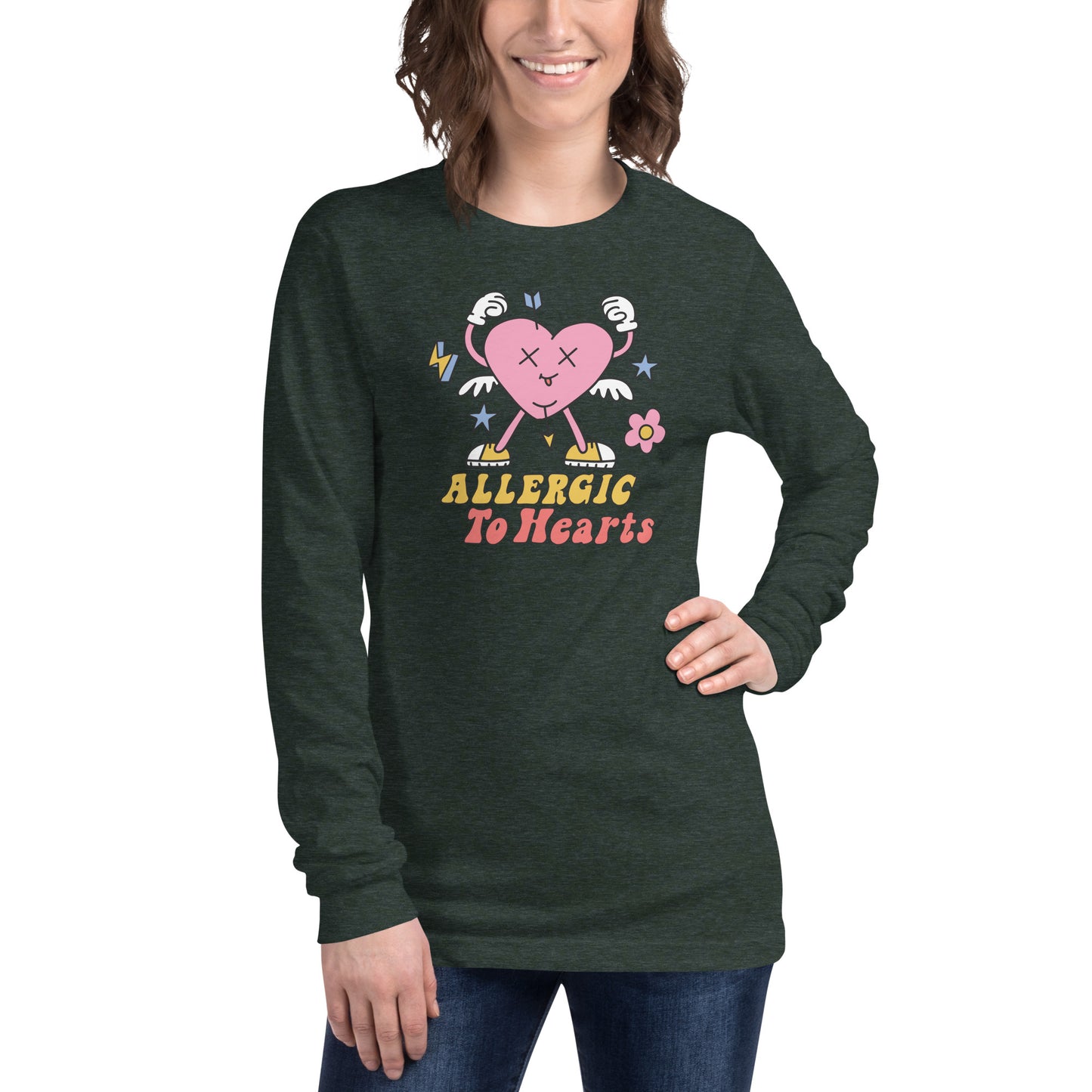 Adult 'Allergic to Hearts' Long Sleeve T-Shirt