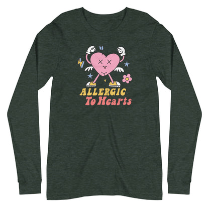 Adult 'Allergic to Hearts' Long Sleeve T-Shirt