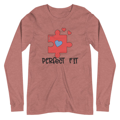 Adult 'Perfect Fit Pink Piece' Long Sleeve T-Shirt