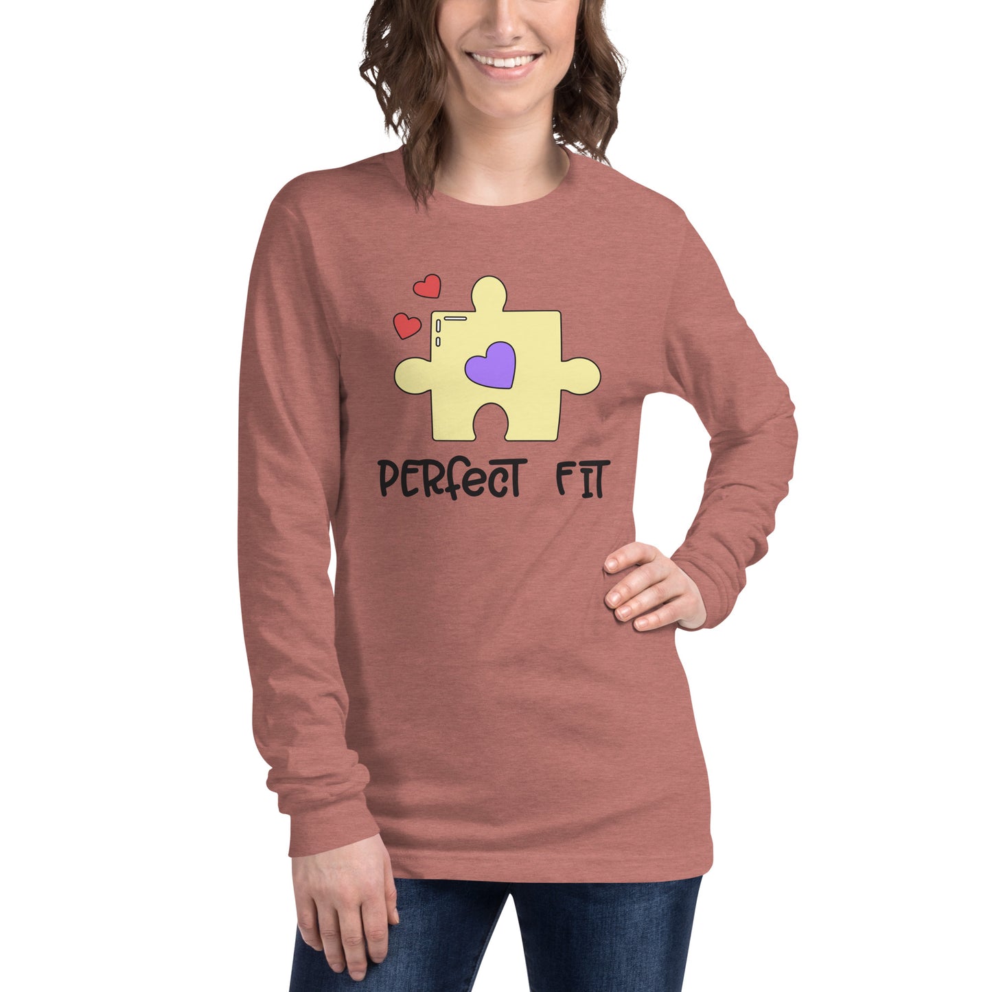 Adult 'Perfect Fit Yellow Piece' Long Sleeve T-Shirt