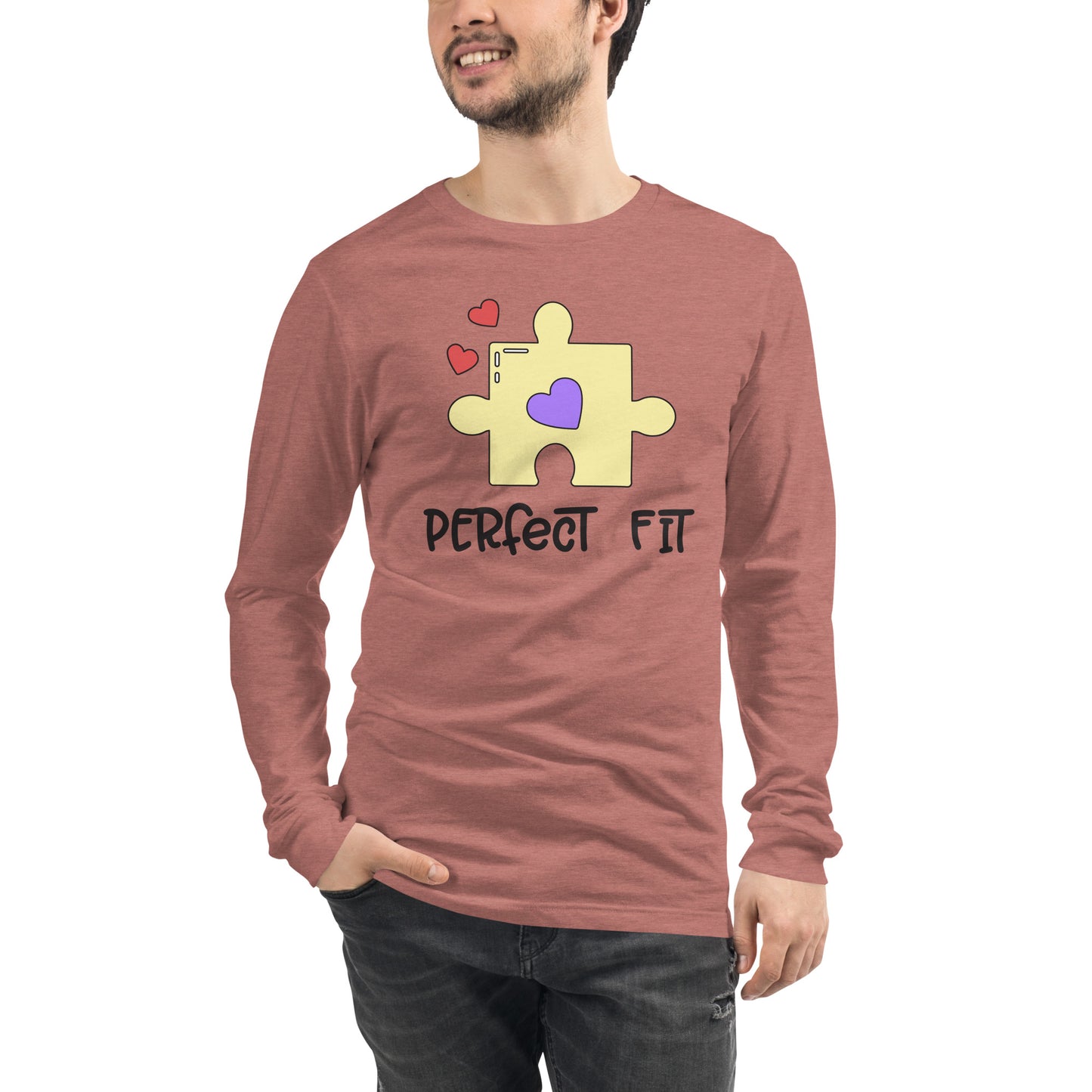 Adult 'Perfect Fit Yellow Piece' Long Sleeve T-Shirt