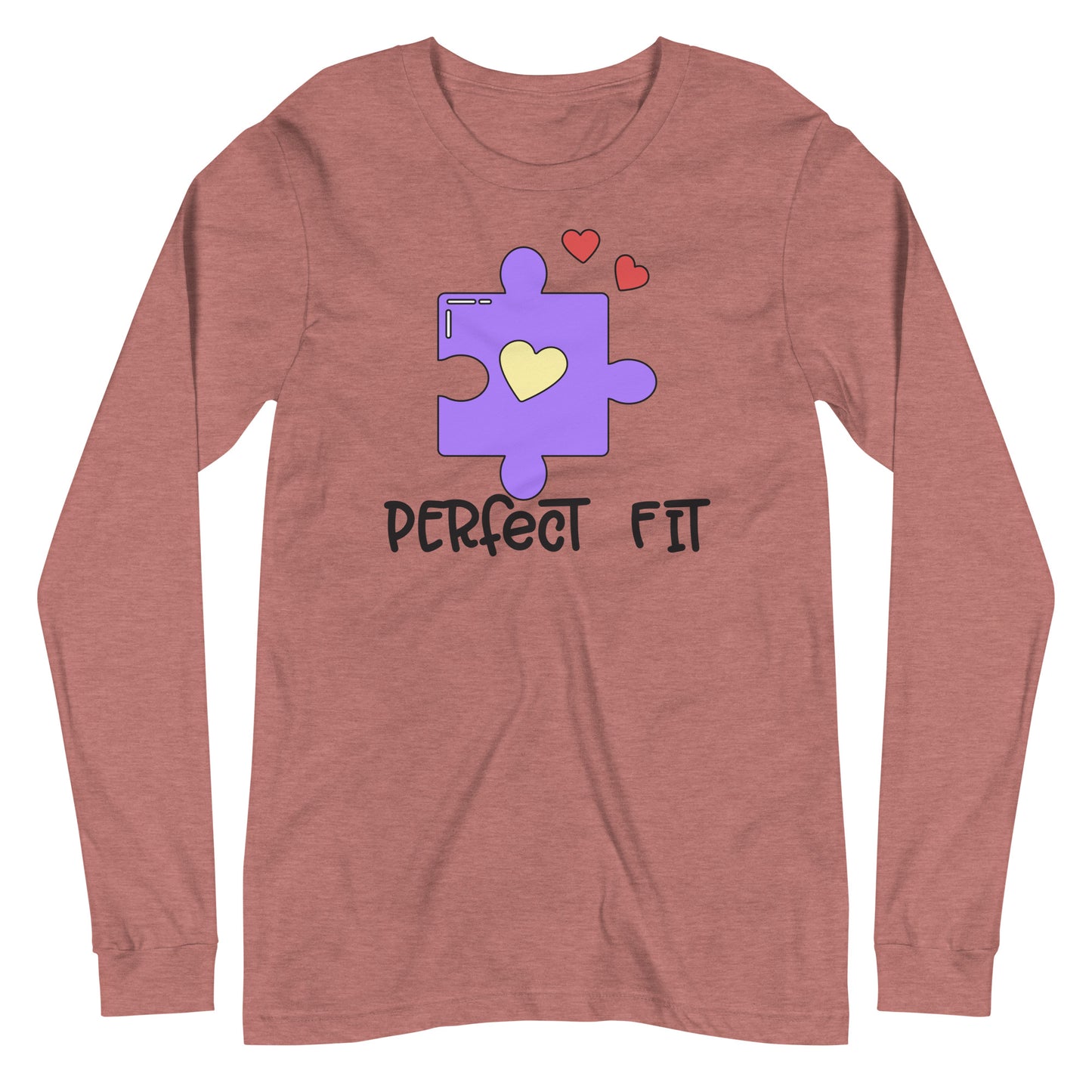 Adult 'Perfect Fit Purple Piece' Long Sleeve T-Shirt