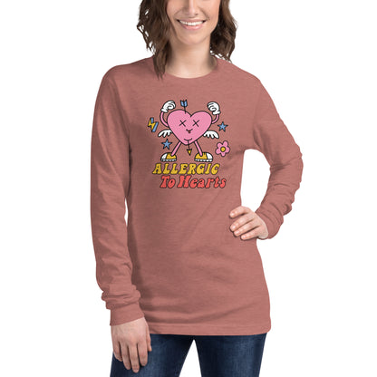 Adult 'Allergic to Hearts' Long Sleeve T-Shirt