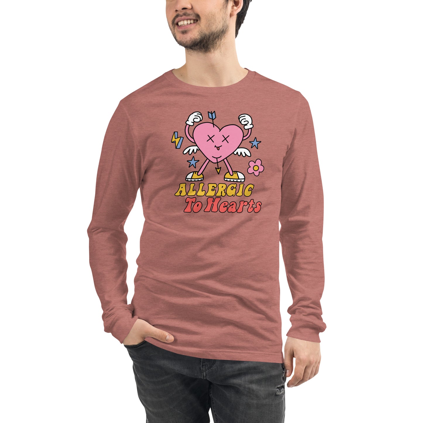 Adult 'Allergic to Hearts' Long Sleeve T-Shirt