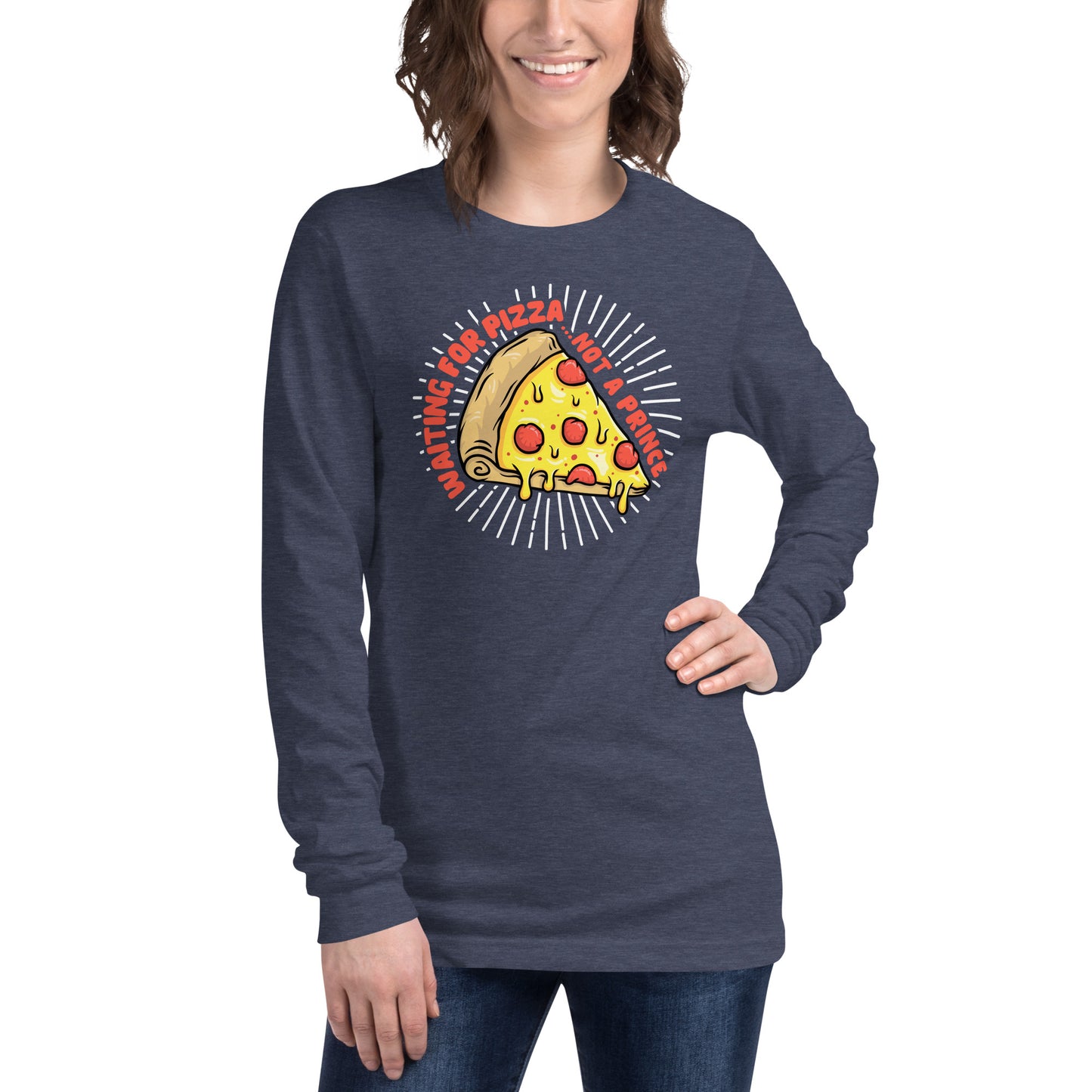 Adult 'Waiting For Pizza' Long Sleeve T-Shirt