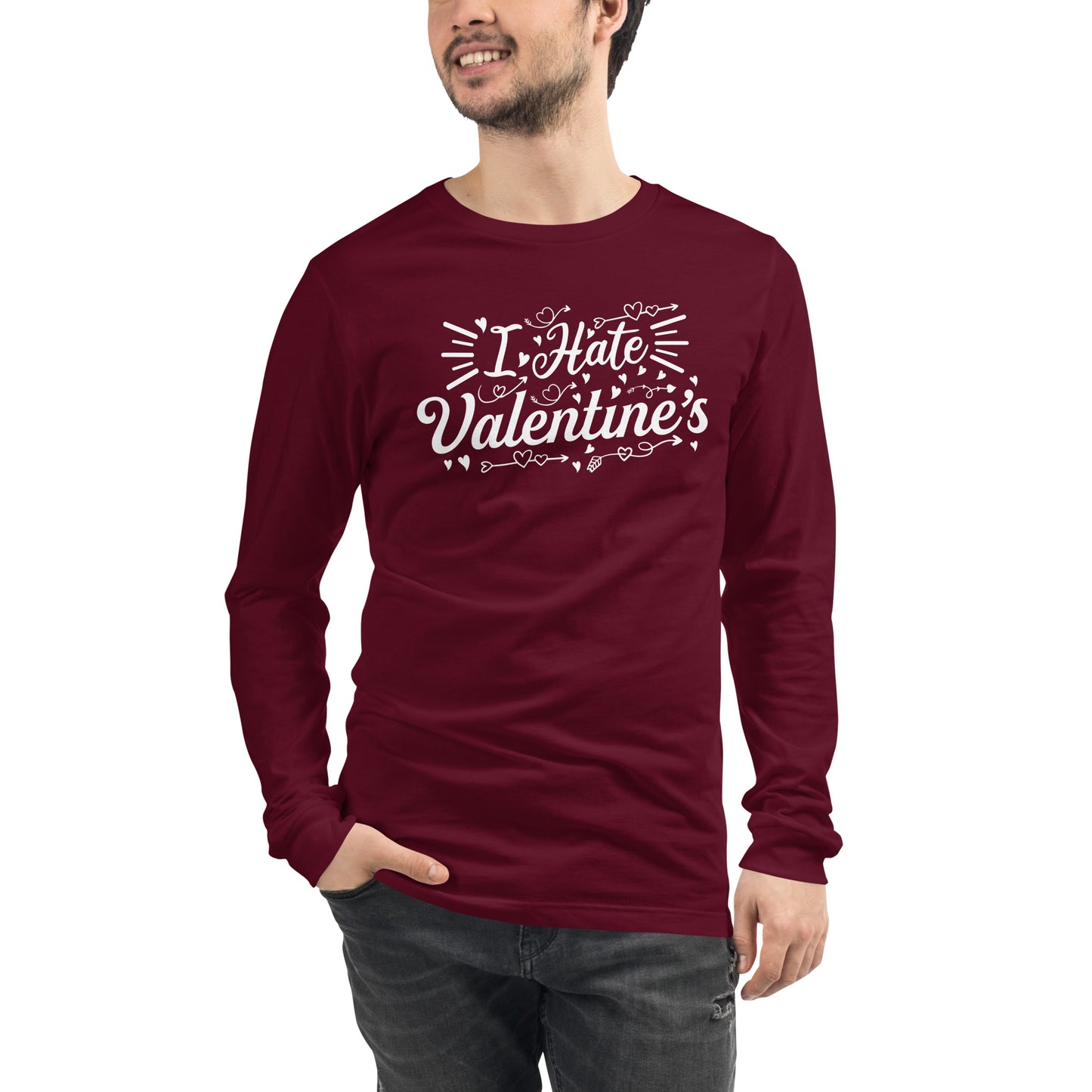 Adult 'I Hate Valentine's' Long Sleeve T-Shirt