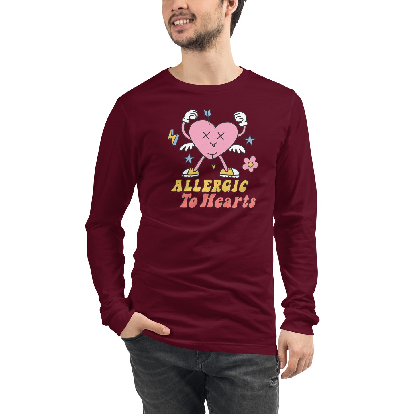 Adult 'Allergic to Hearts' Long Sleeve T-Shirt