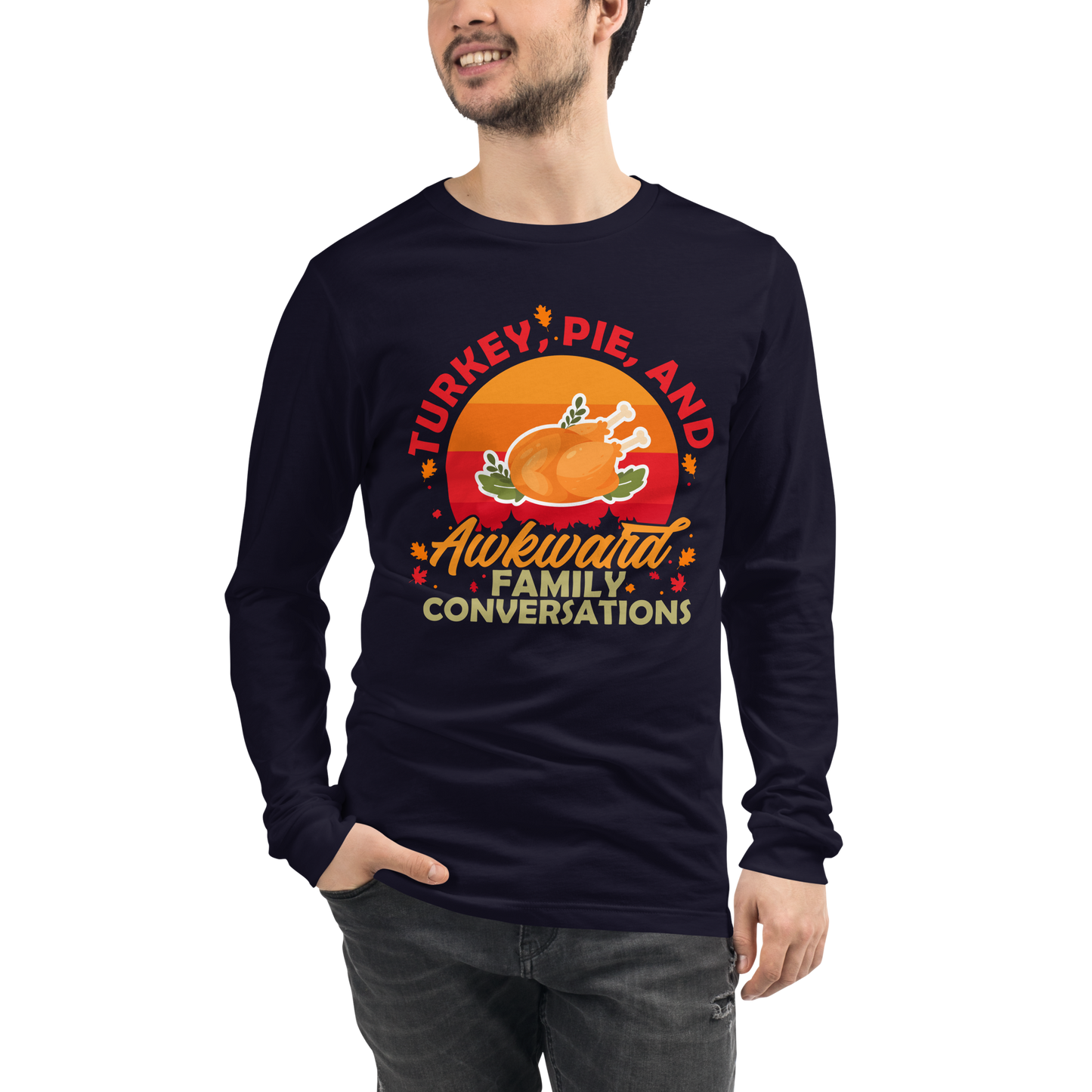 Adult GU 'Turkey and Pie' Long Sleeve T-Shirt