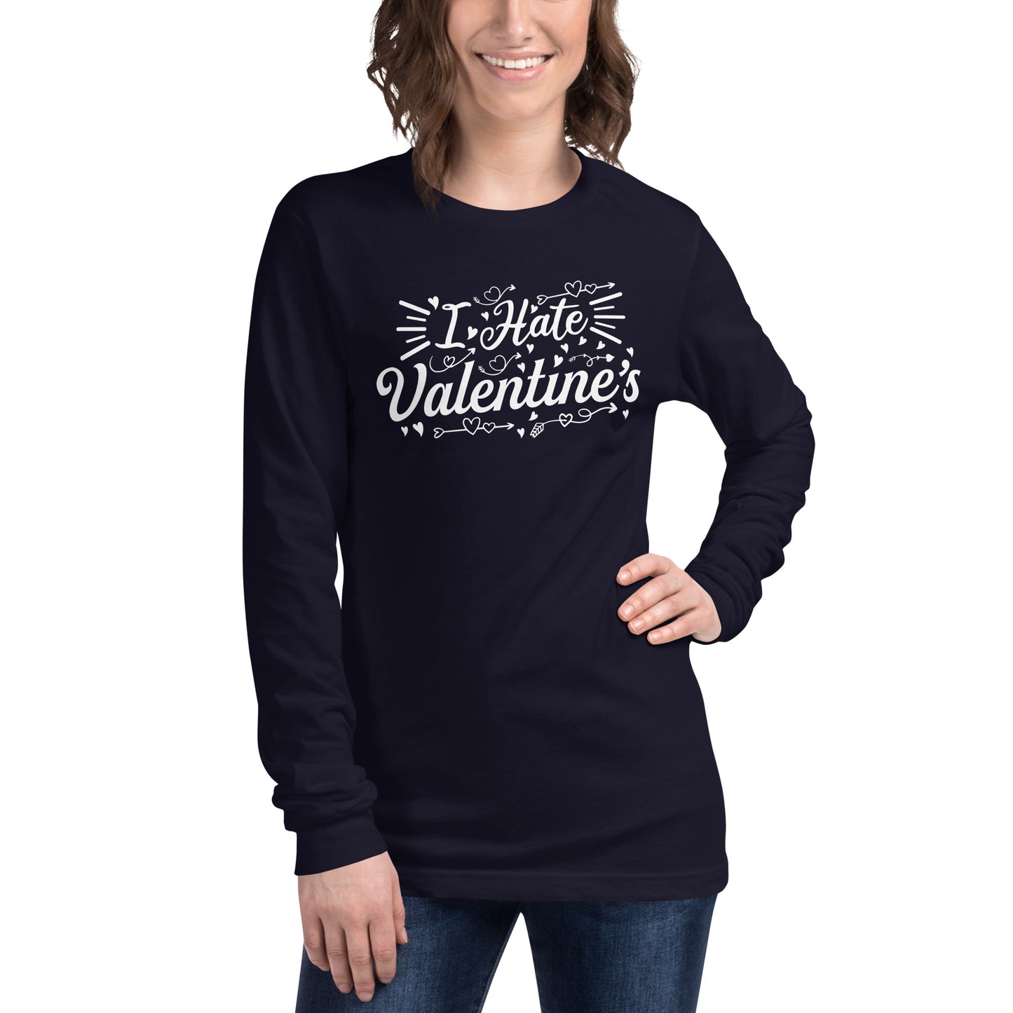 Adult 'I Hate Valentine's' Long Sleeve T-Shirt