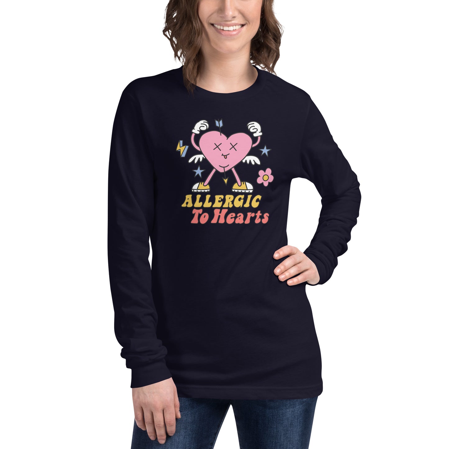 Adult 'Allergic to Hearts' Long Sleeve T-Shirt