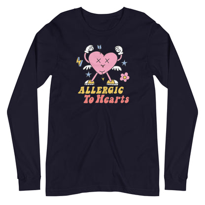 Adult 'Allergic to Hearts' Long Sleeve T-Shirt