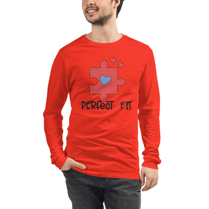 Adult 'Perfect Fit Pink Piece' Long Sleeve T-Shirt