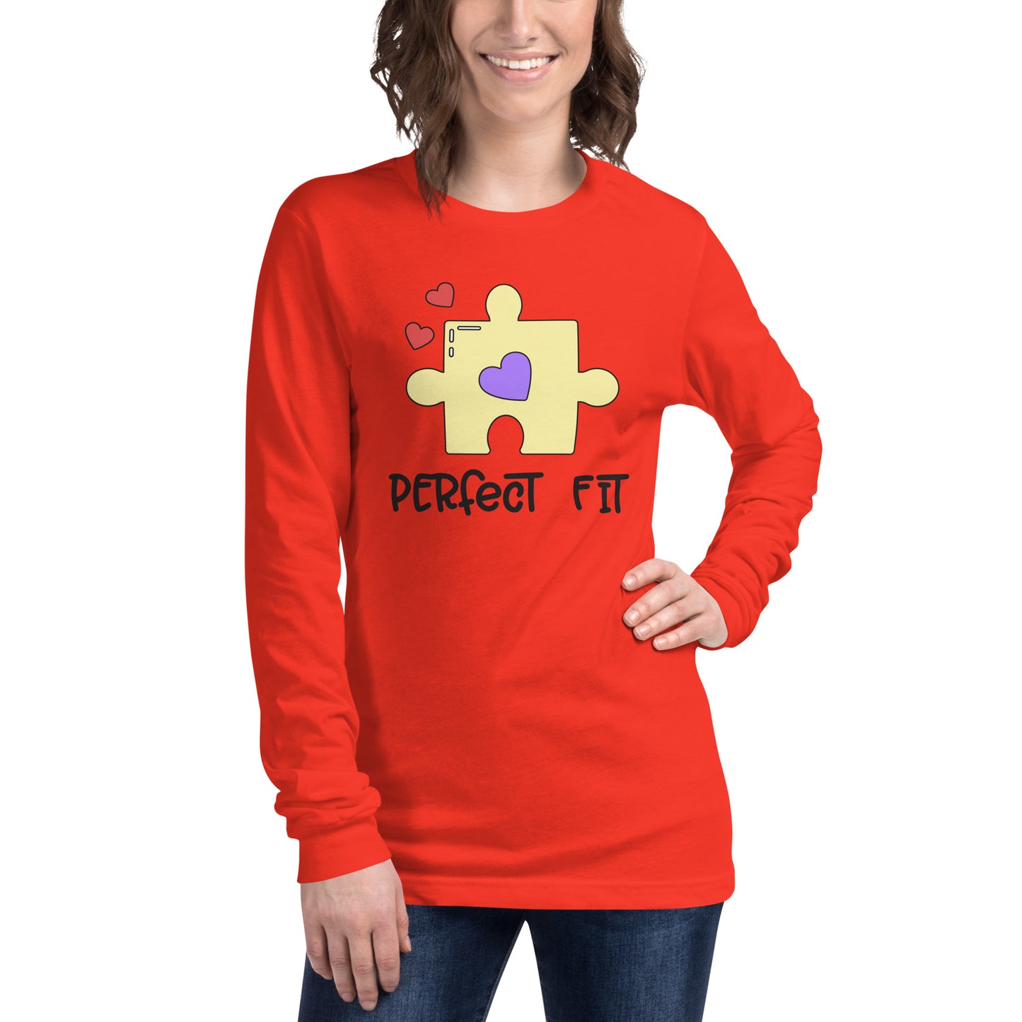 Adult 'Perfect Fit Yellow Piece' Long Sleeve T-Shirt