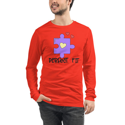 Adult 'Perfect Fit Purple Piece' Long Sleeve T-Shirt