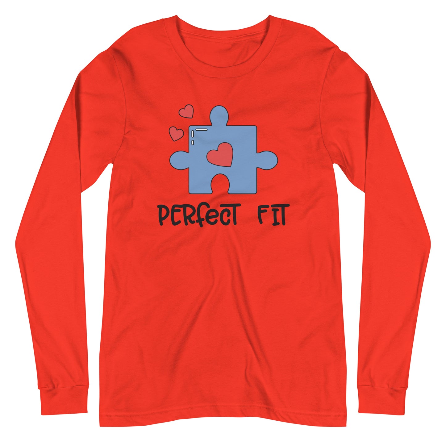 Adult 'Perfect Fit Blue Piece' Long Sleeve T-Shirt