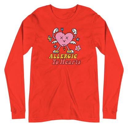 Adult 'Allergic to Hearts' Long Sleeve T-Shirt