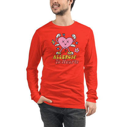 Adult 'Allergic to Hearts' Long Sleeve T-Shirt