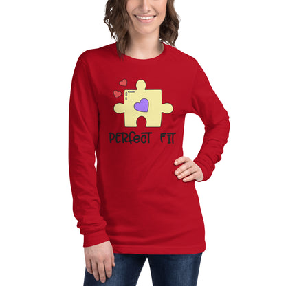 Adult 'Perfect Fit Yellow Piece' Long Sleeve T-Shirt