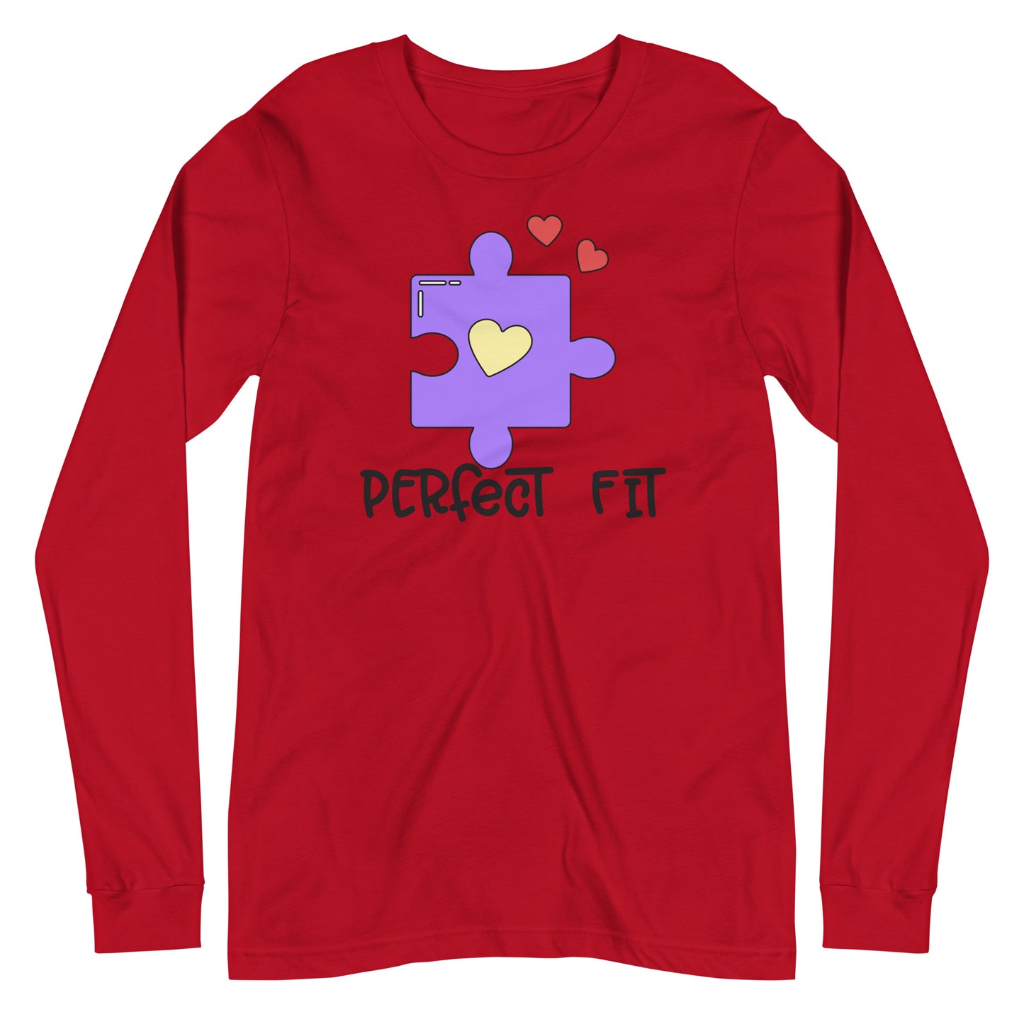 Adult 'Perfect Fit Purple Piece' Long Sleeve T-Shirt