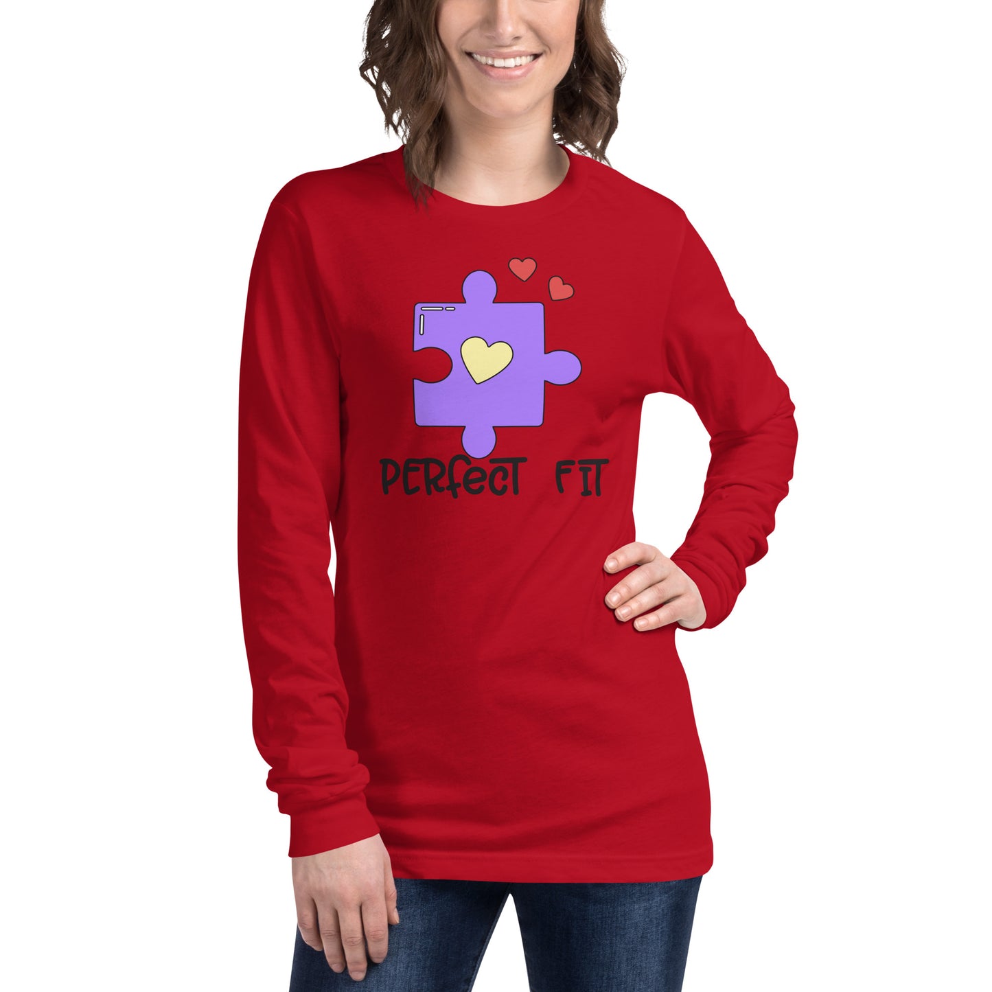 Adult 'Perfect Fit Purple Piece' Long Sleeve T-Shirt