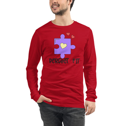 Adult 'Perfect Fit Purple Piece' Long Sleeve T-Shirt