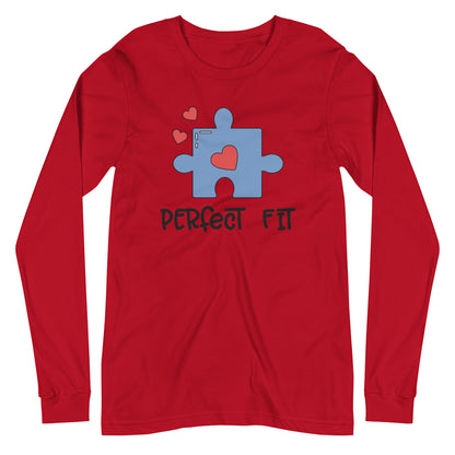 Adult 'Perfect Fit Blue Piece' Long Sleeve T-Shirt