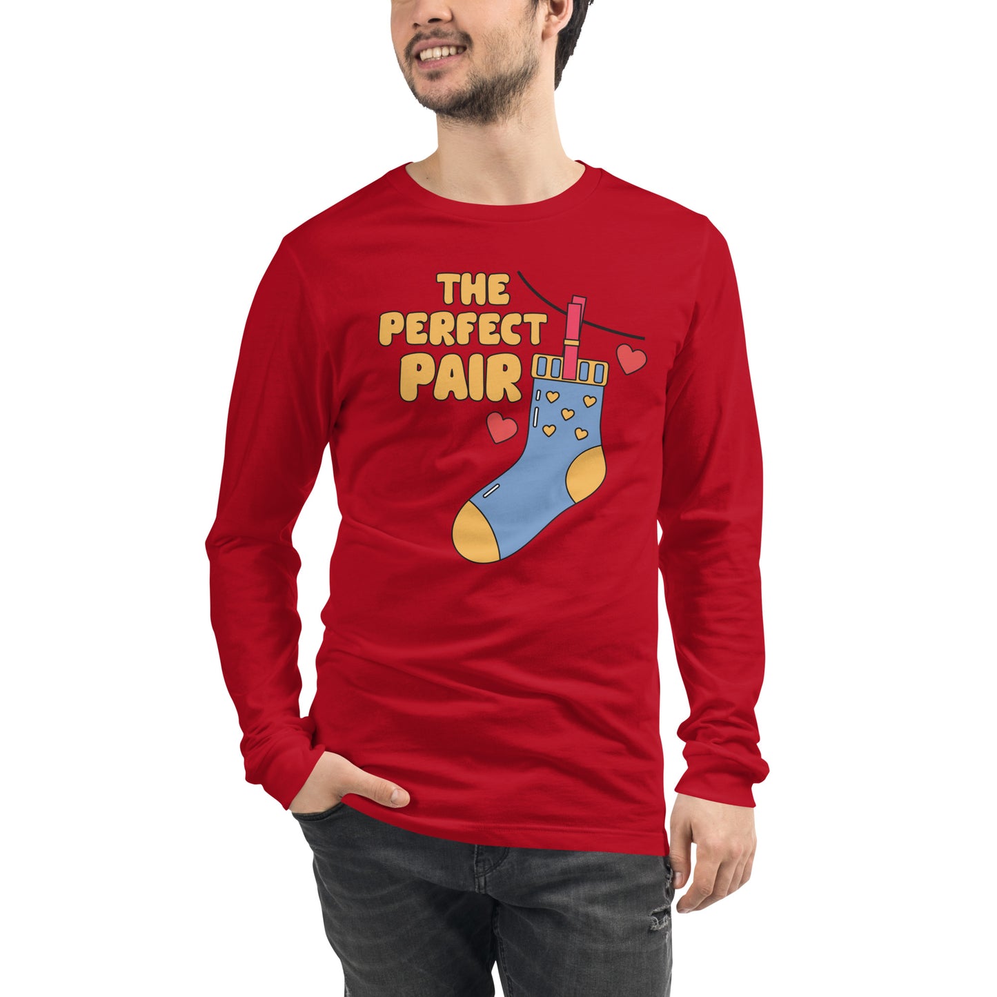 Adult 'Perfect Pair Right Sock' Long Sleeve T-Shirt