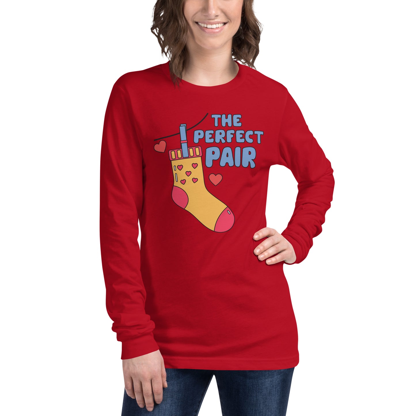 Adult 'Perfect Pair Left Sock' Long Sleeve T-Shirt