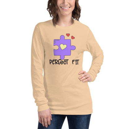 Adult 'Perfect Fit Purple Piece' Long Sleeve T-Shirt