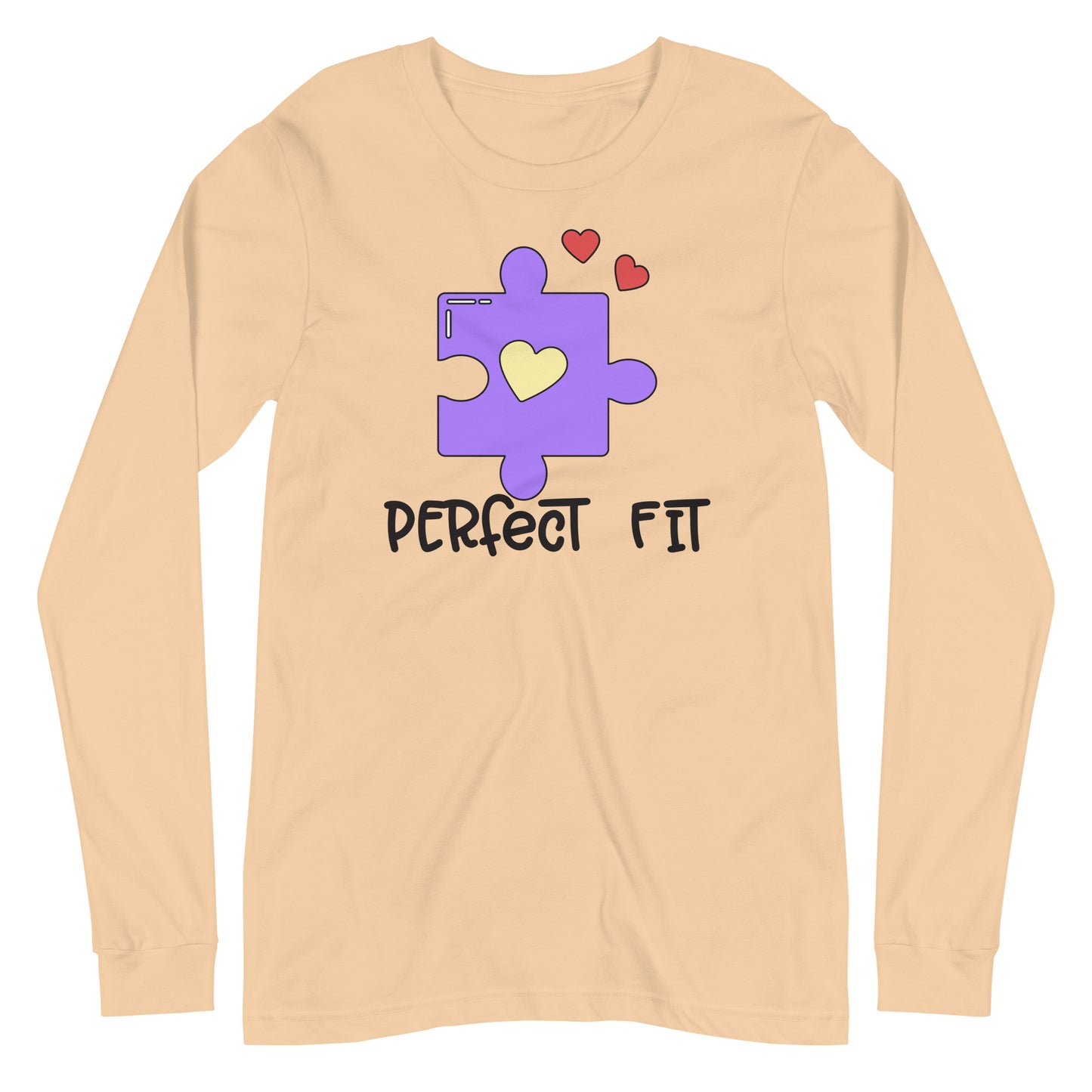 Adult 'Perfect Fit Purple Piece' Long Sleeve T-Shirt