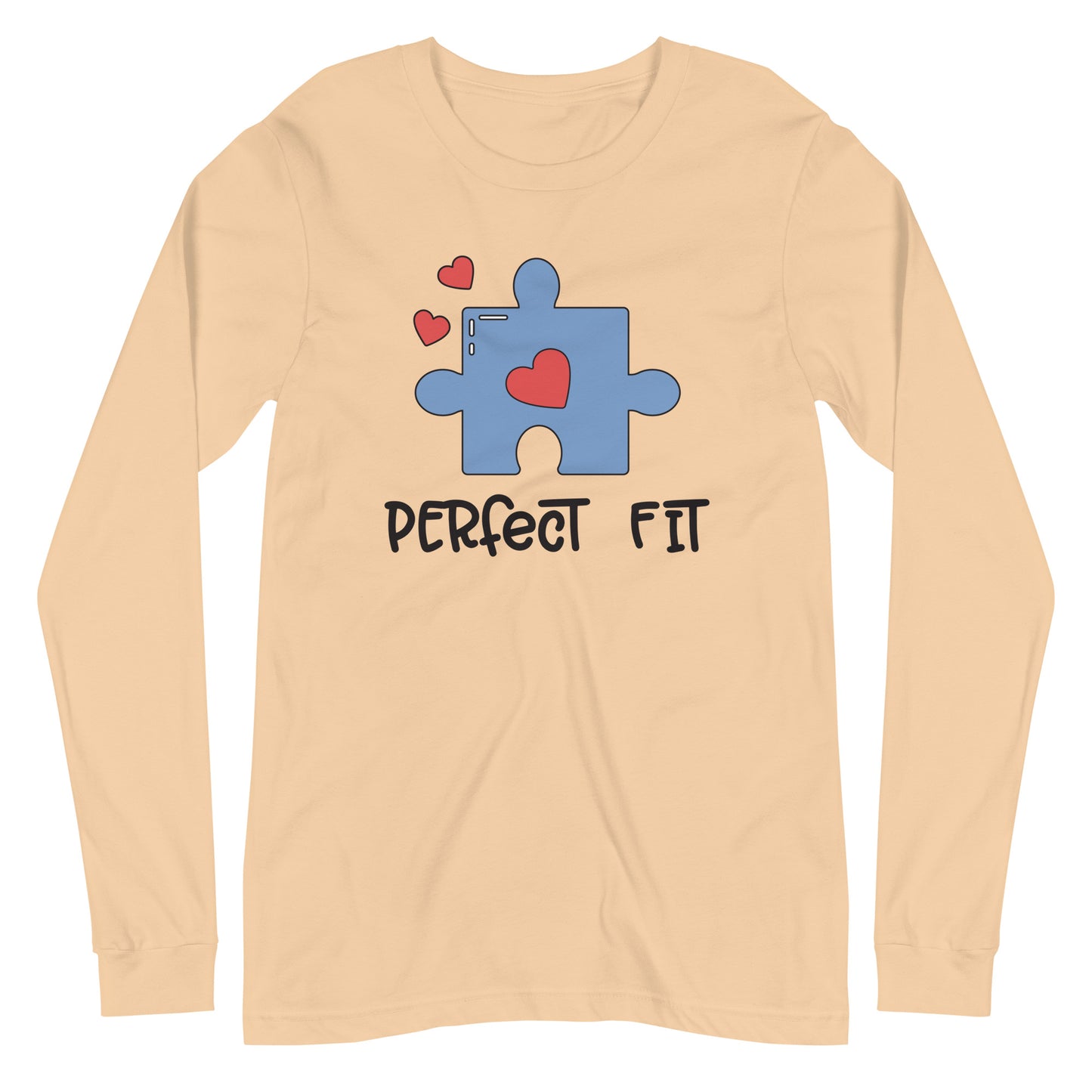 Adult 'Perfect Fit Blue Piece' Long Sleeve T-Shirt