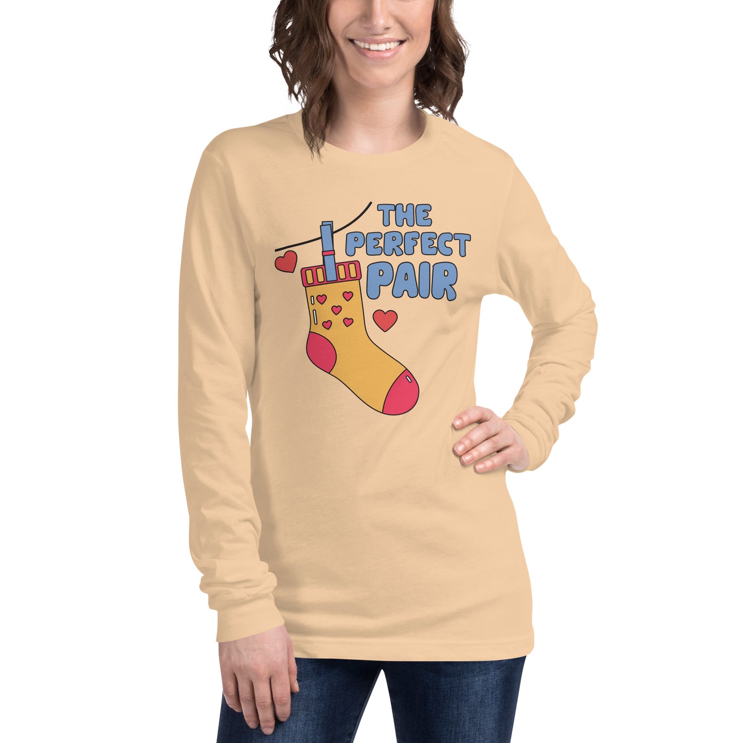 Adult 'Perfect Pair Left Sock' Long Sleeve T-Shirt