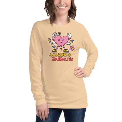 Adult 'Allergic to Hearts' Long Sleeve T-Shirt