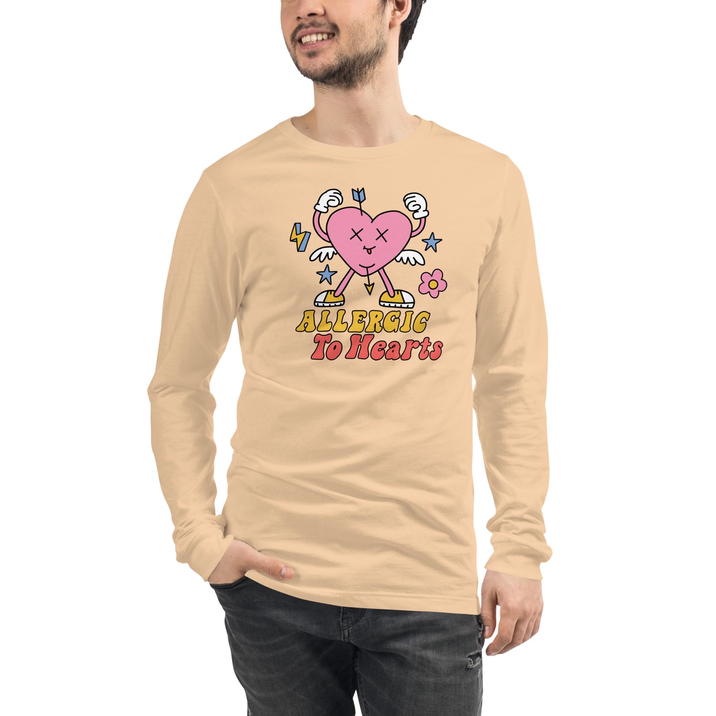 Adult 'Allergic to Hearts' Long Sleeve T-Shirt