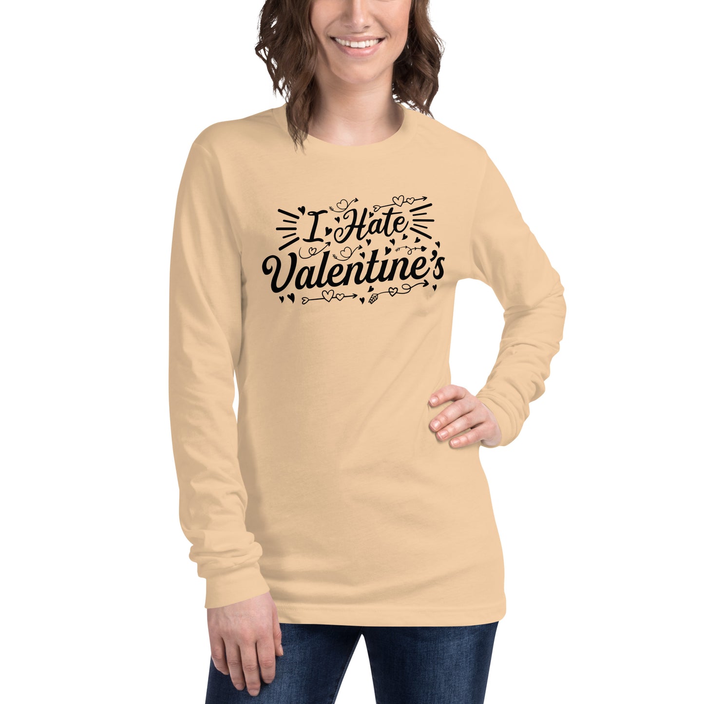 Adult 'I Hate Valentine's' Long Sleeve T-Shirt