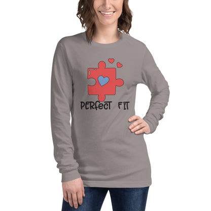 Adult 'Perfect Fit Pink Piece' Long Sleeve T-Shirt