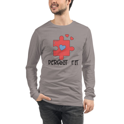 Adult 'Perfect Fit Pink Piece' Long Sleeve T-Shirt