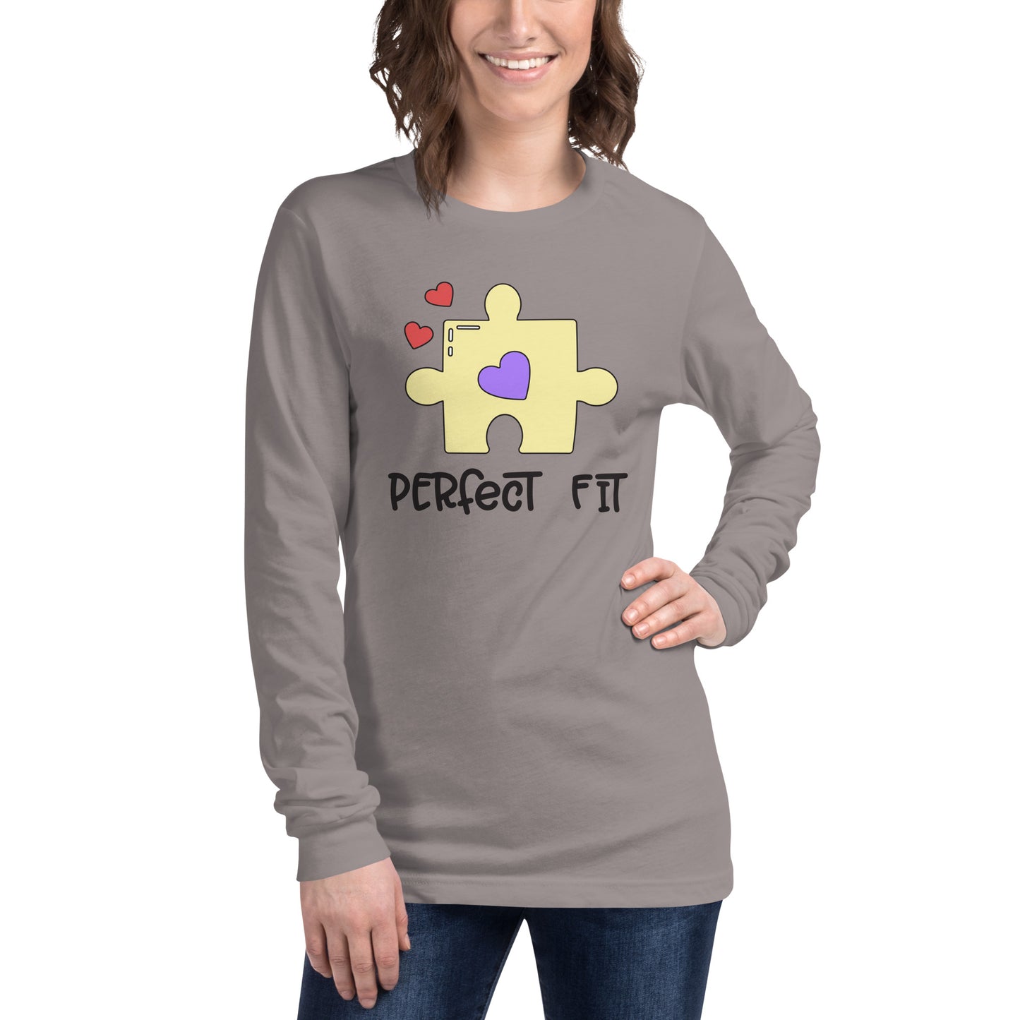 Adult 'Perfect Fit Yellow Piece' Long Sleeve T-Shirt