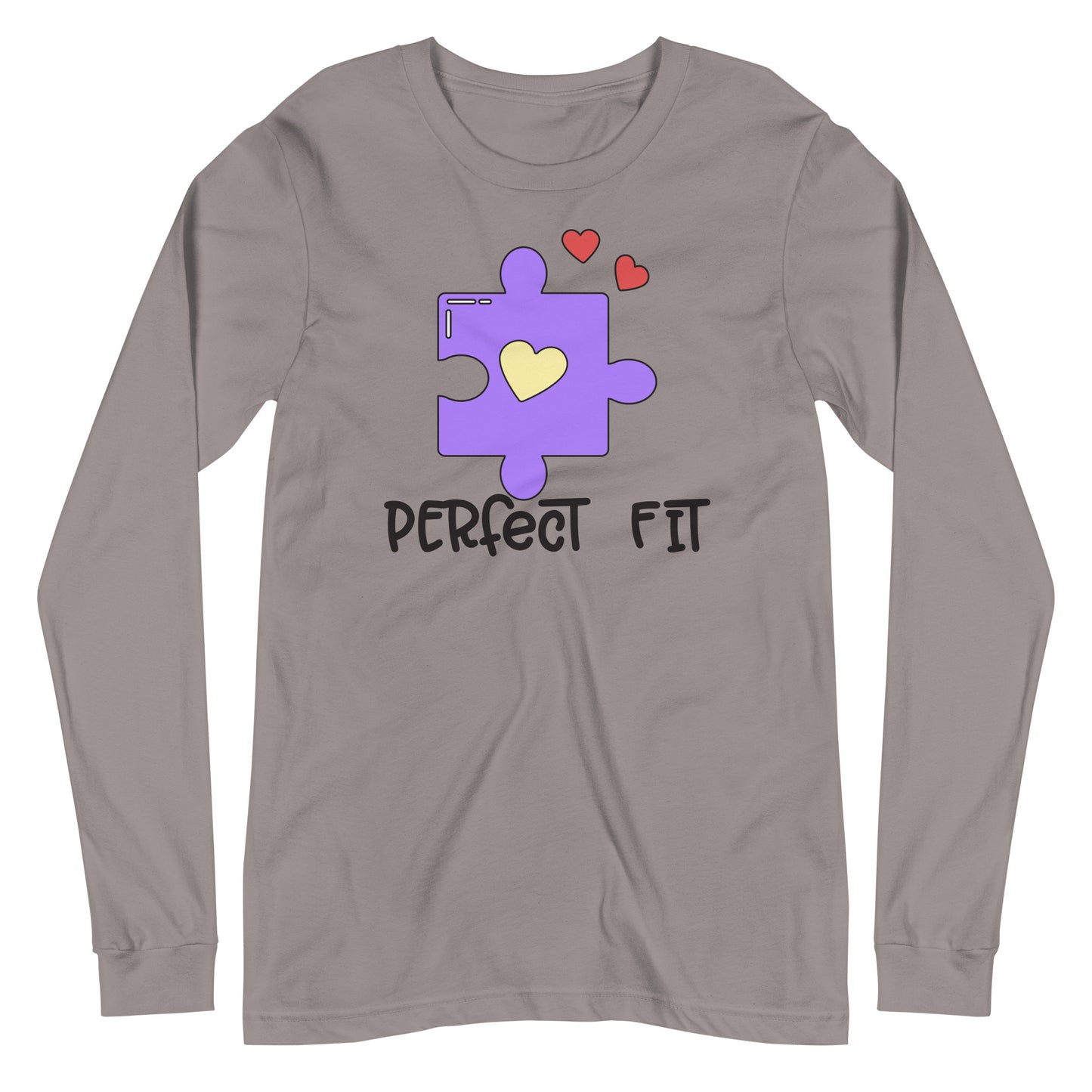 Adult 'Perfect Fit Purple Piece' Long Sleeve T-Shirt