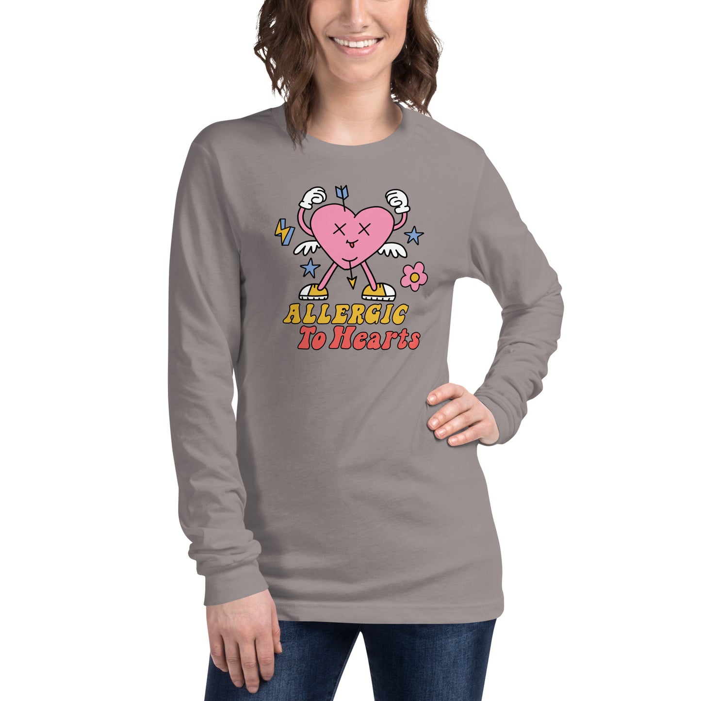 Adult 'Allergic to Hearts' Long Sleeve T-Shirt