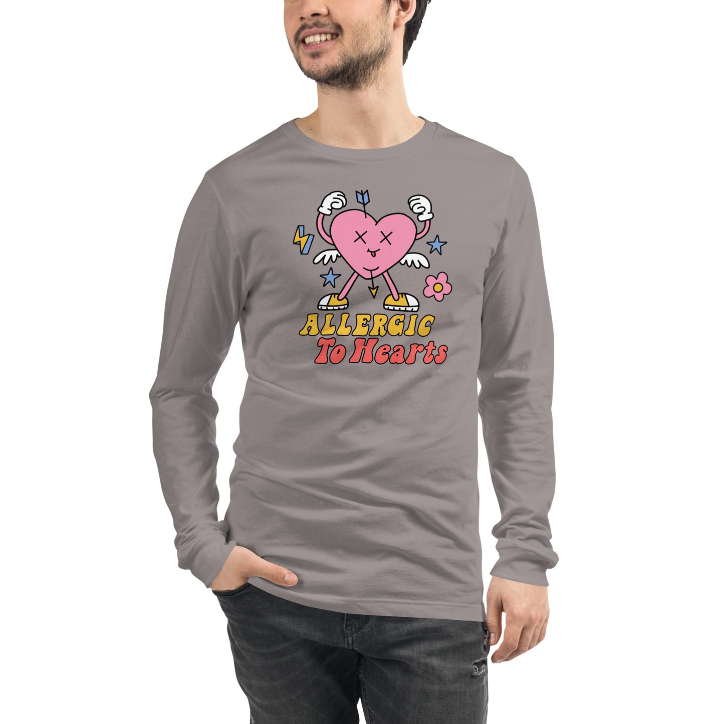 Adult 'Allergic to Hearts' Long Sleeve T-Shirt