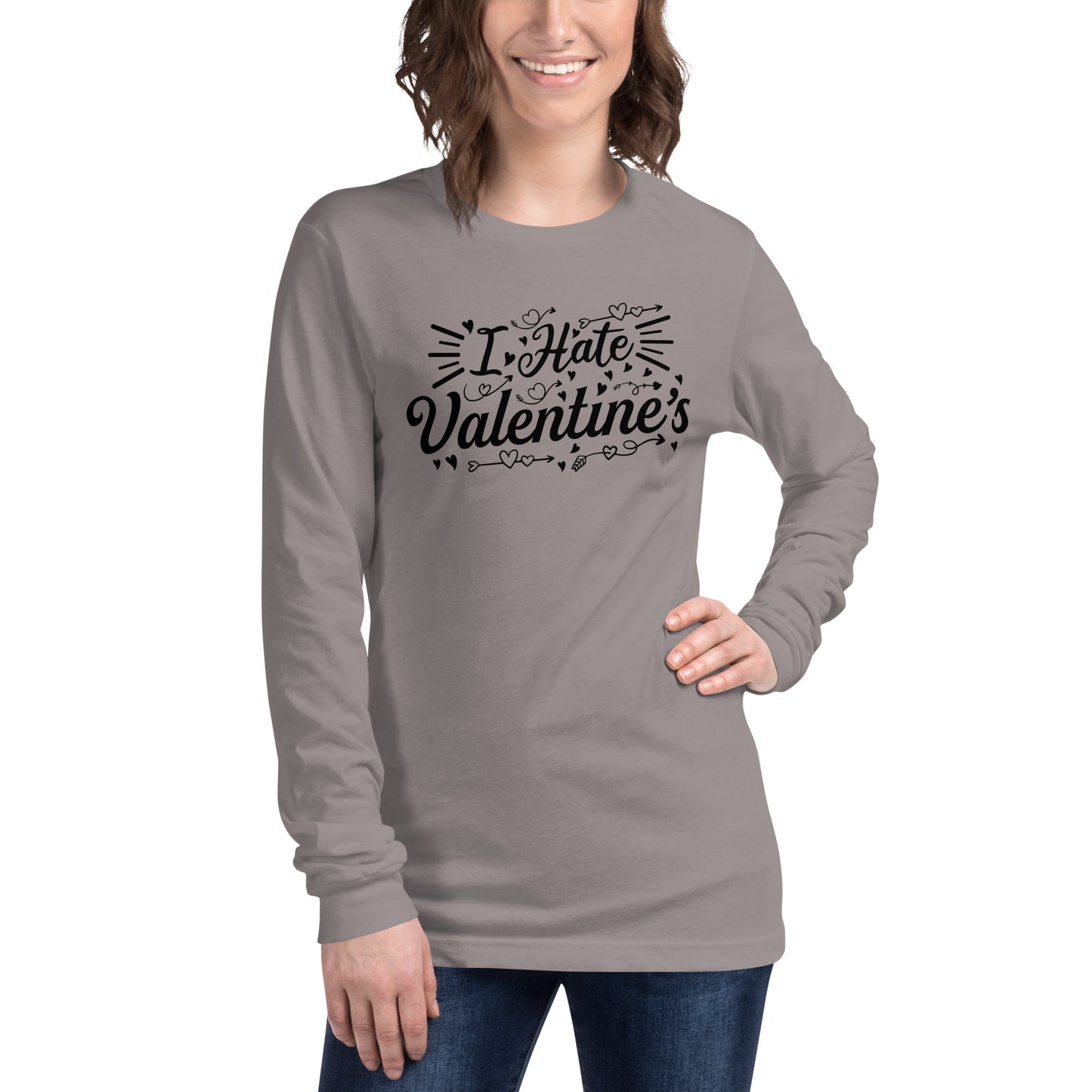 Adult 'I Hate Valentine's' Long Sleeve T-Shirt