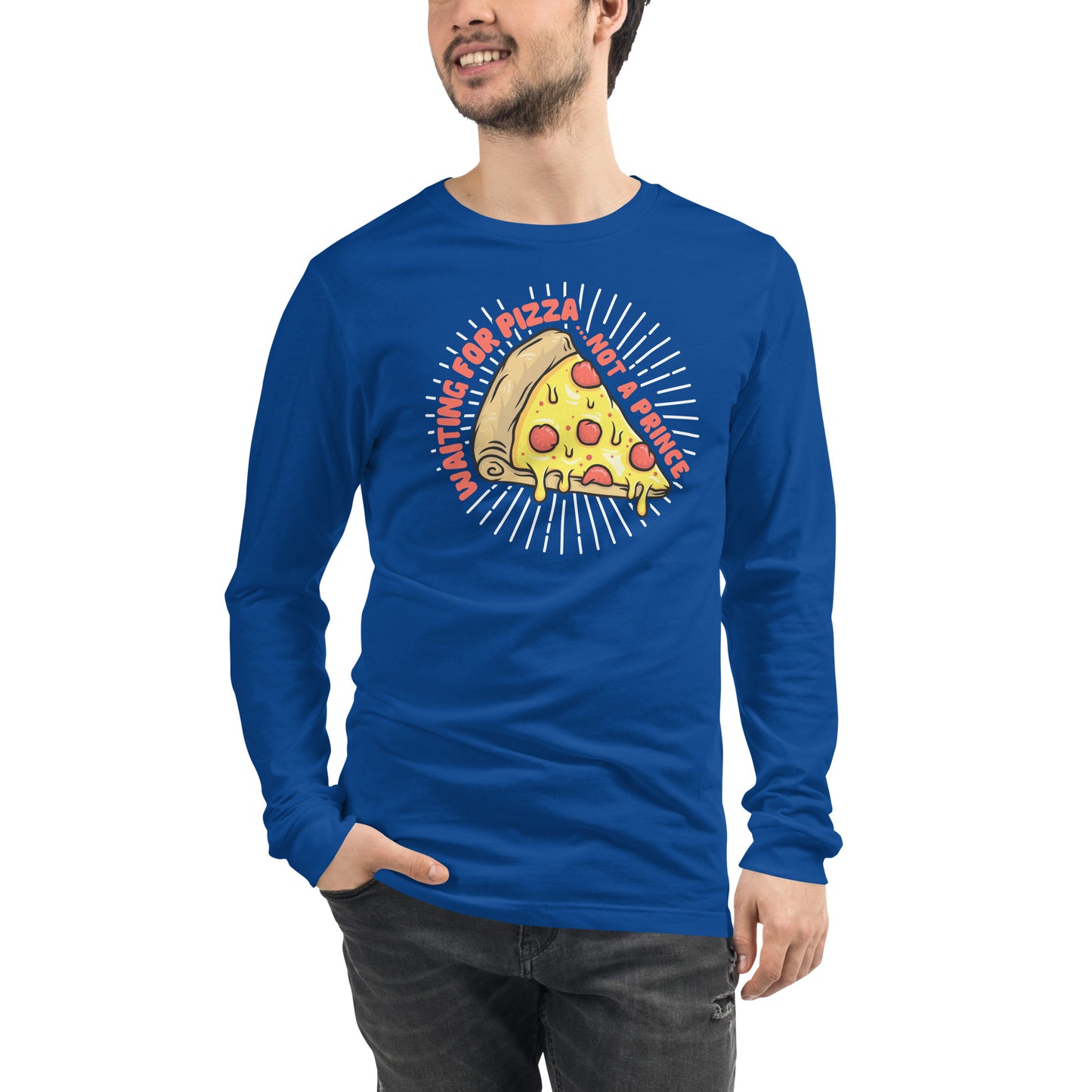 Adult 'Waiting For Pizza' Long Sleeve T-Shirt