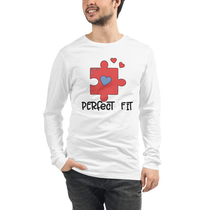 Adult 'Perfect Fit Pink Piece' Long Sleeve T-Shirt